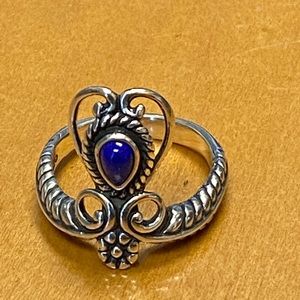 Sterling silver and blue lapis. Size 9 1/2.